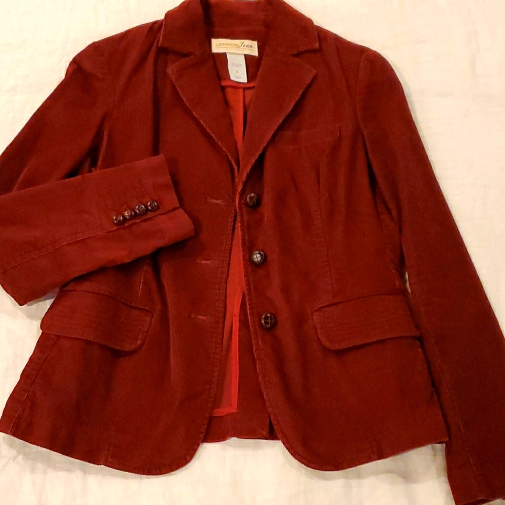 London Jean Burgundy Corduroy Ladies Blazer